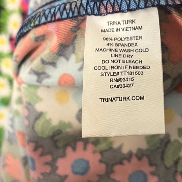 Trina Turk Multi Color Floral Off Shoulder Tunic/Dress Size Large - Picture 9 of 9